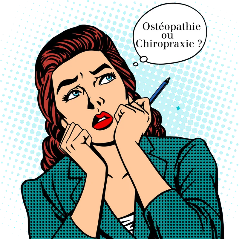 Schéma comparatif entre ostéopathie et chiropraxie — différences de formation, techniques et spécialités
